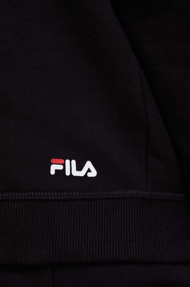 Кофта Fila колір чорний з капюшоном з принтом фото 10