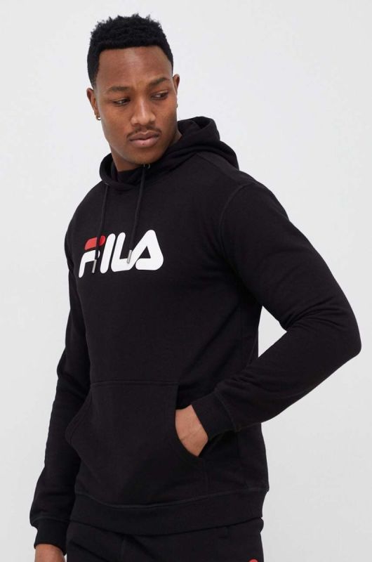 Кофта Fila колір чорний з капюшоном з принтом фото 2