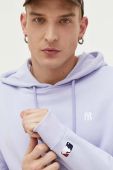 Кофта 47brand MLB New York Yankees колір фіолетовий з капюшоном однотонна