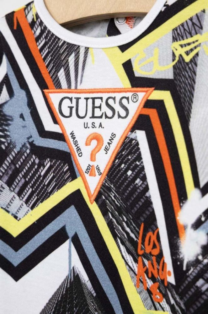 Дитячі бавовняні повзунки Guess колір чорний (2939457) фото 3
