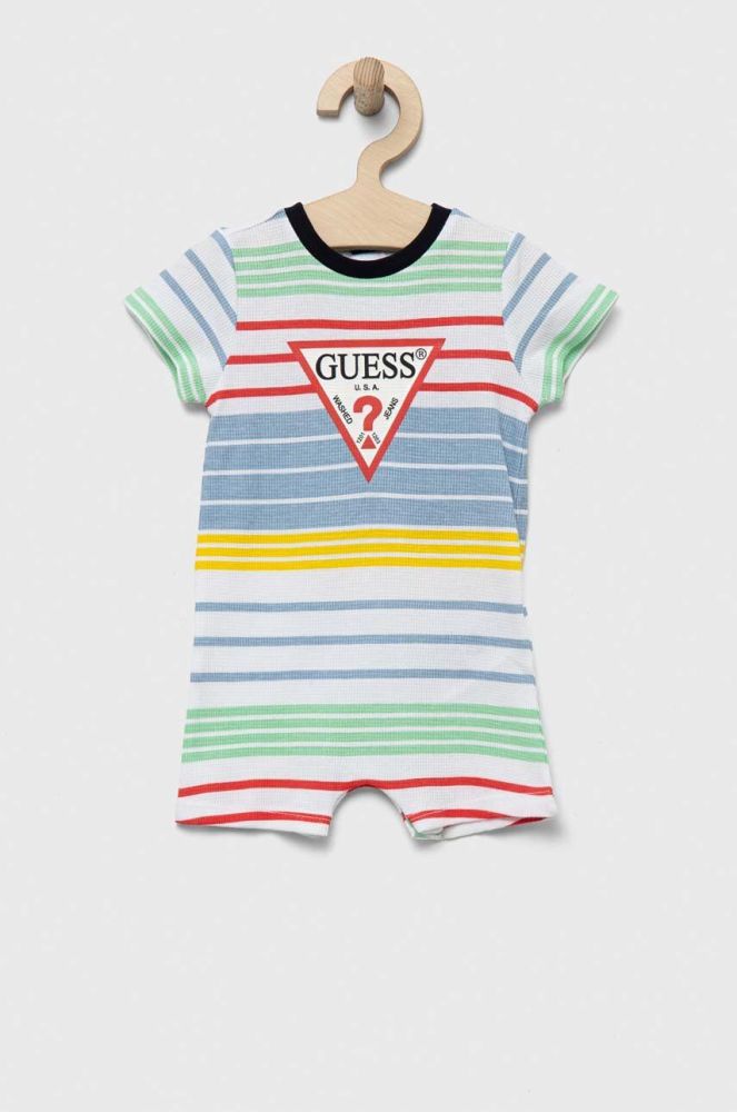 Бавовняний ромпер для немовлят Guess колір барвистий