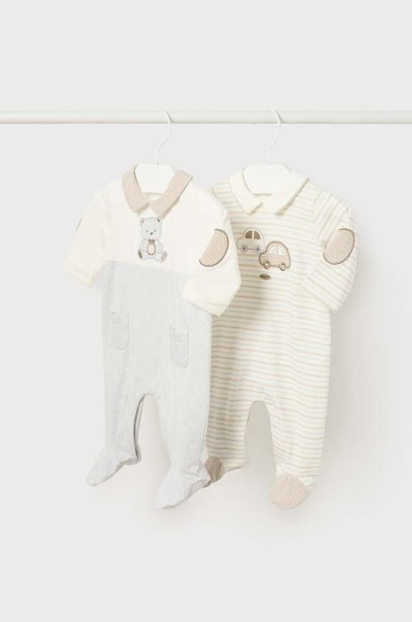 Дитячі повзунки Mayoral Newborn 2-pack колір бежевий (2987942)