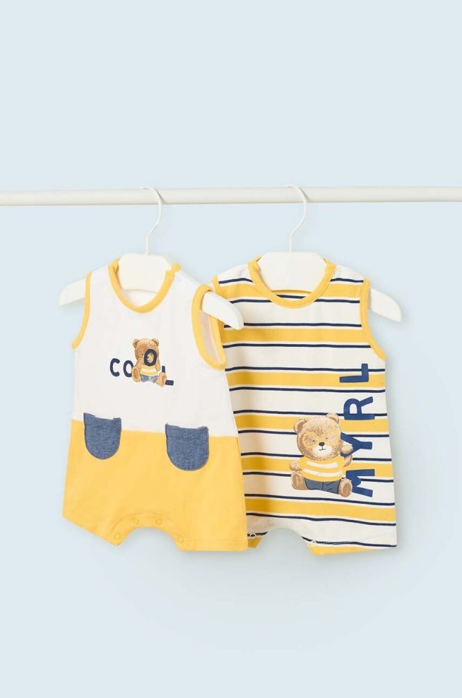 Комбінезон для немовлят Mayoral Newborn 2-pack колір жовтий (3013285)
