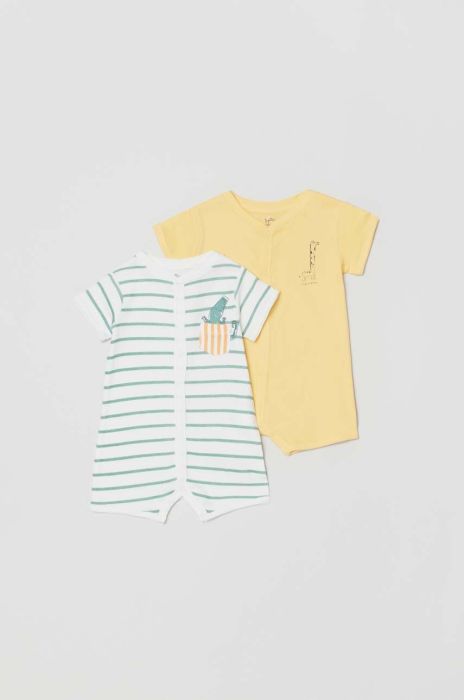 Бавовняний ромпер для немовлят OVS 2-pack колір помаранчевий