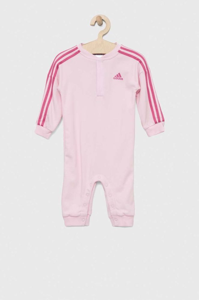 Дитячі повзунки adidas I 3S FT колір рожевий