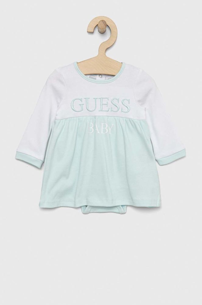 Дитяче бавовняне боді Guess колір блакитний (2877865)
