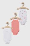 Дитяче бавовняне боді OVS 3-pack колір рожевий (3175484)