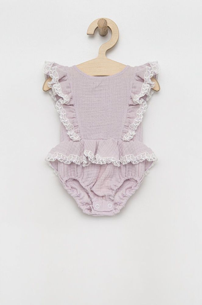 Бавовняний ромпер для немовлят Jamiks колір фіолетовий (3098747)