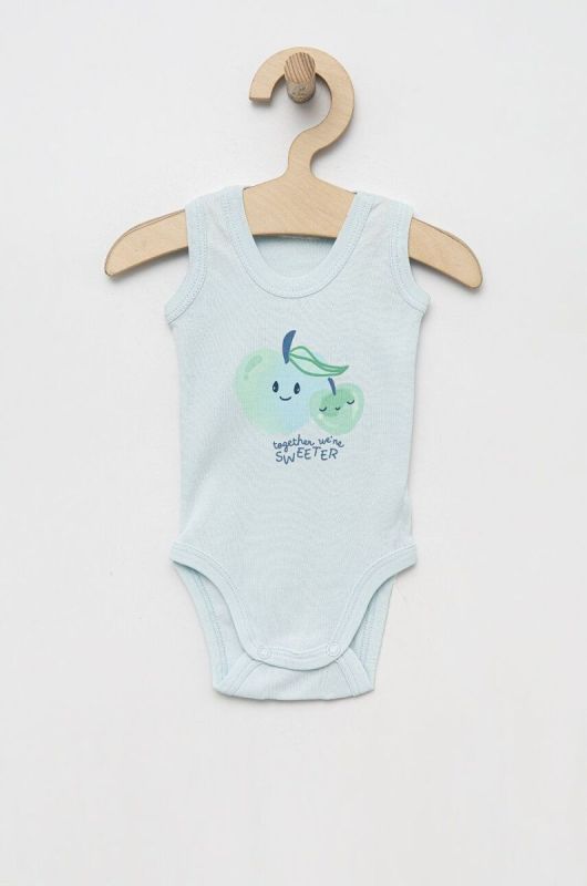 Дитяче бавовняне боді United Colors of Benetton 2-pack колір блакитний (3184812) фото 2