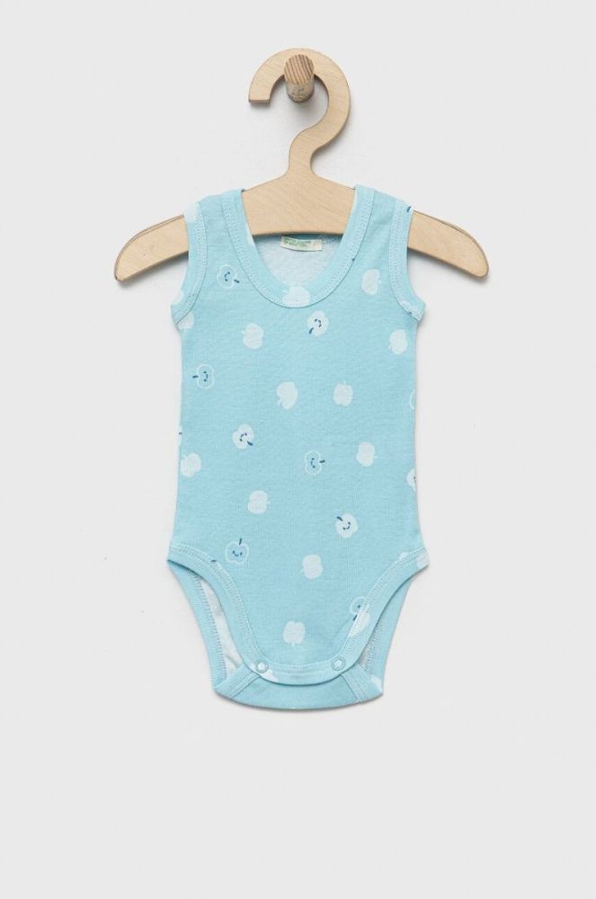 Дитяче бавовняне боді United Colors of Benetton 2-pack колір блакитний (3184812) фото 3
