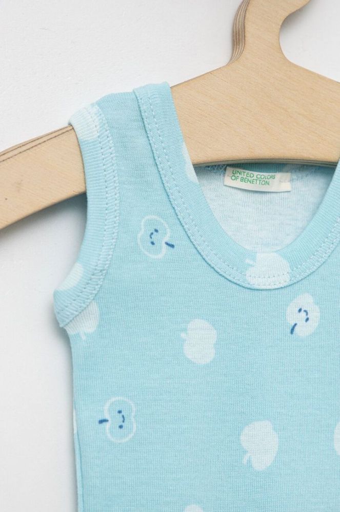 Дитяче бавовняне боді United Colors of Benetton 2-pack колір блакитний (3184812) фото 7