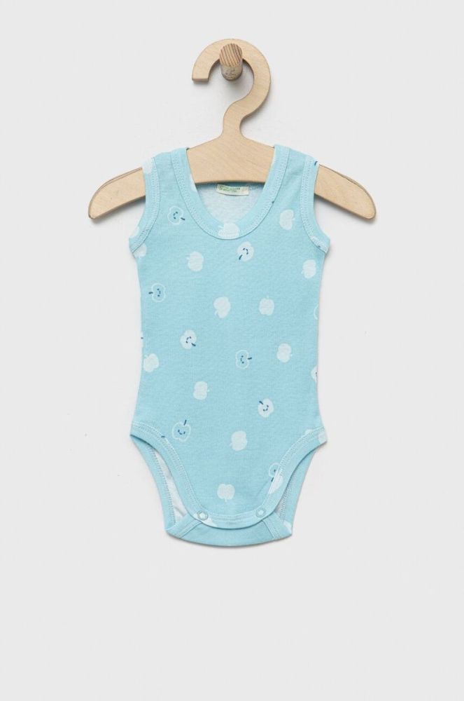 Дитяче бавовняне боді United Colors of Benetton 2-pack колір блакитний (3184826) фото 3