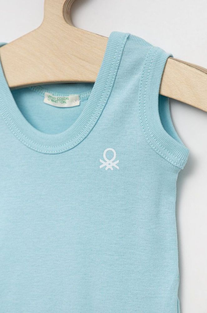 Дитяче бавовняне боді United Colors of Benetton 2-pack колір блакитний (3184826) фото 7
