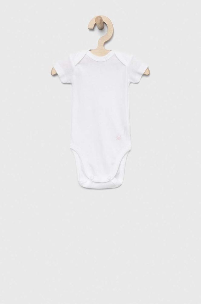 Дитяче бавовняне боді United Colors of Benetton 3-pack колір рожевий (3035537) фото 2