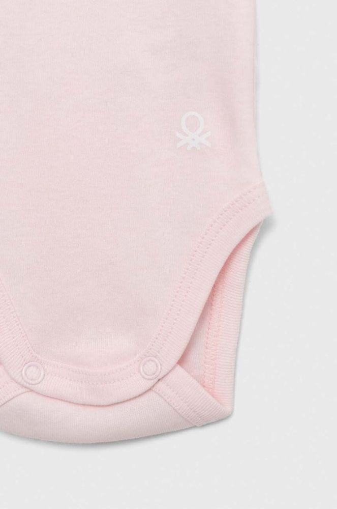 Дитяче бавовняне боді United Colors of Benetton 3-pack колір рожевий (3035537) фото 6