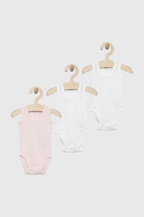 Дитяче бавовняне боді United Colors of Benetton 3-pack колір рожевий (3035553) Дитяче бавовняне боді United Colors of Benetton 3-pack колір рожевий (3035553)