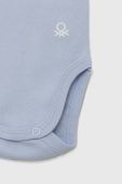 Дитяче бавовняне боді United Colors of Benetton 3-pack колір блакитний (3035555) Дитяче бавовняне боді United Colors of Benetton 3-pack колір блакитний (3035555)