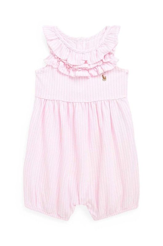 Бавовняний ромпер для немовлят Polo Ralph Lauren колір рожевий (2950949)