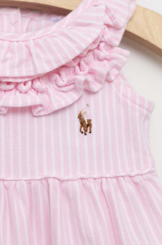 Бавовняний ромпер для немовлят Polo Ralph Lauren колір рожевий (2950949) фото 3