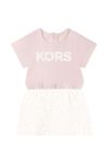 Дитяча бавовняна сукня Michael Kors колір рожевий
