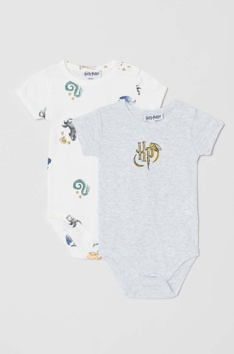 Дитяче бавовняне боді OVS 2-pack колір білий (3043586)