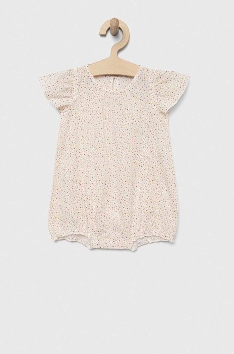 Бавовняний ромпер для немовлят United Colors of Benetton колір бежевий (3284828)