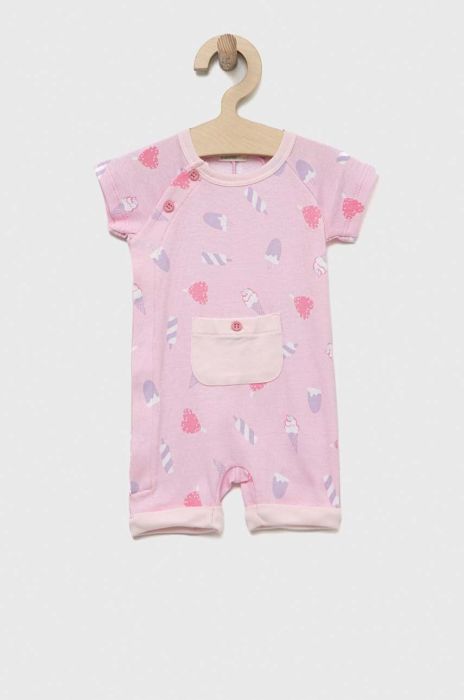 Бавовняний ромпер для немовлят United Colors of Benetton колір рожевий (3175531)