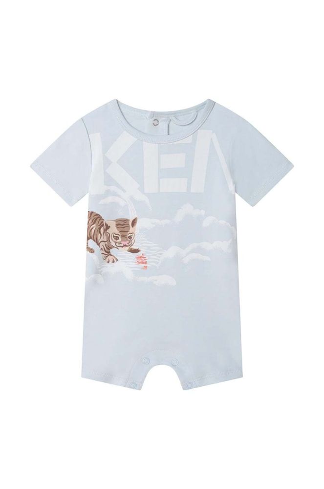 Бавовняний ромпер для немовлят Kenzo Kids колір блакитний (3073601)