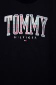 Дитячий бавовняний лонгслів Tommy Hilfiger колір синій з аплікацією