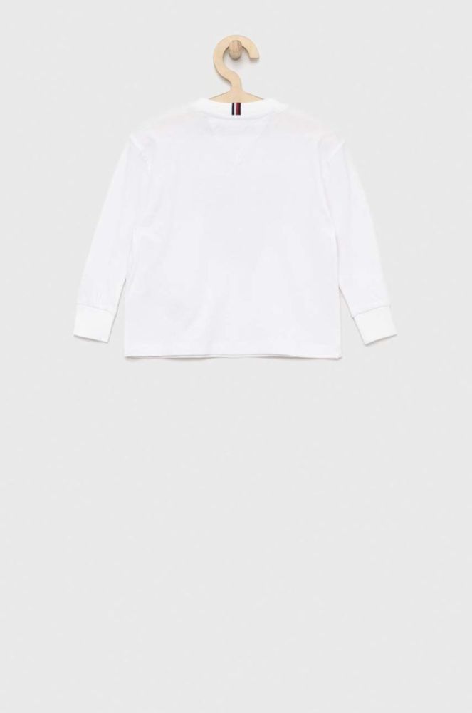 Дитячий лонгслів Tommy Hilfiger колір білий з принтом (2897804) фото 2