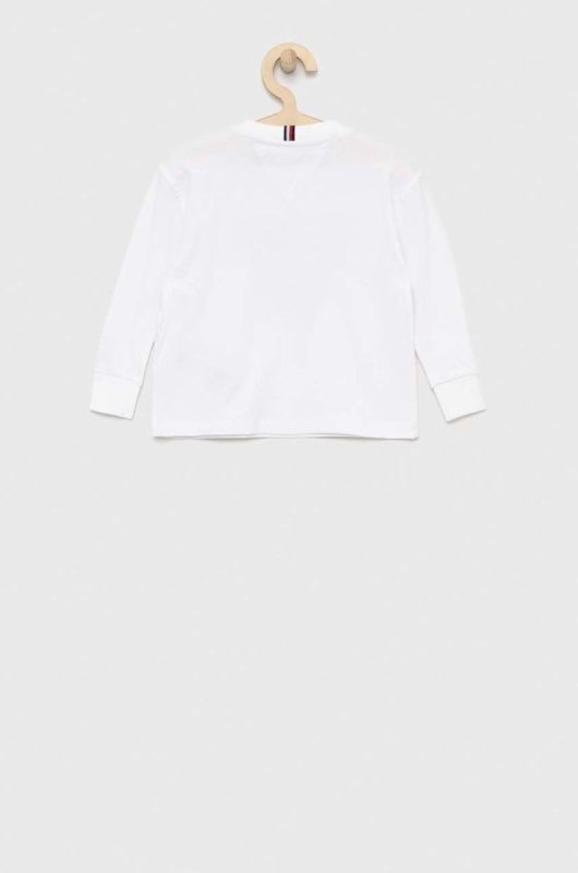 Дитячий лонгслів Tommy Hilfiger колір білий з принтом (2897804) фото 2