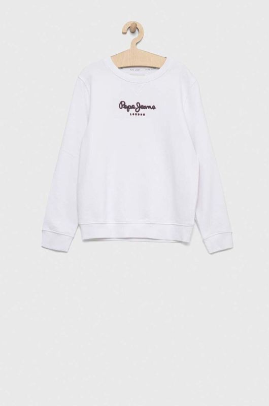 Дитяча бавовняна кофта Pepe Jeans колір білий візерунок