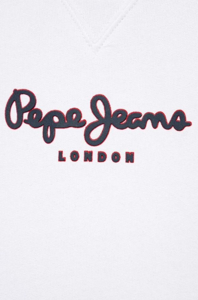 Дитяча бавовняна кофта Pepe Jeans колір білий візерунок фото 3