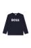 Дитячий бавовняний лонгслів BOSS колір синій з принтом (3094466)