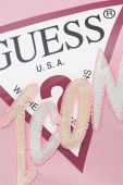 Бавовняний лонгслів Guess колір рожевий