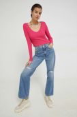 Лонгслів Tommy Jeans жіночий колір рожевий (2862295)