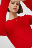 лонгслів Tommy Jeans жіночий колір червоний