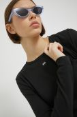 лонгслів Tommy Jeans жіночий колір чорний