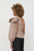 Блузка Custommade Scarlett жіноча колір бежевий візерунок