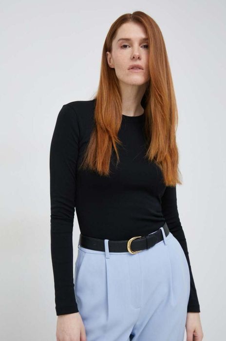 Бавовняний лонгслів Polo Ralph Lauren колір чорний (2983654)