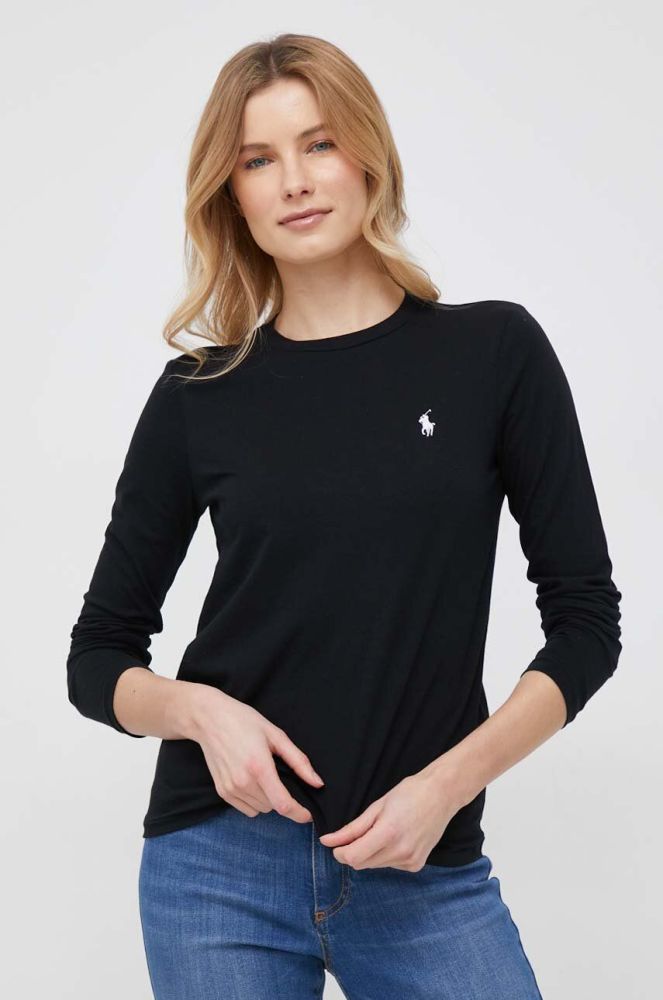 Бавовняний лонгслів Polo Ralph Lauren колір чорний (2950965)