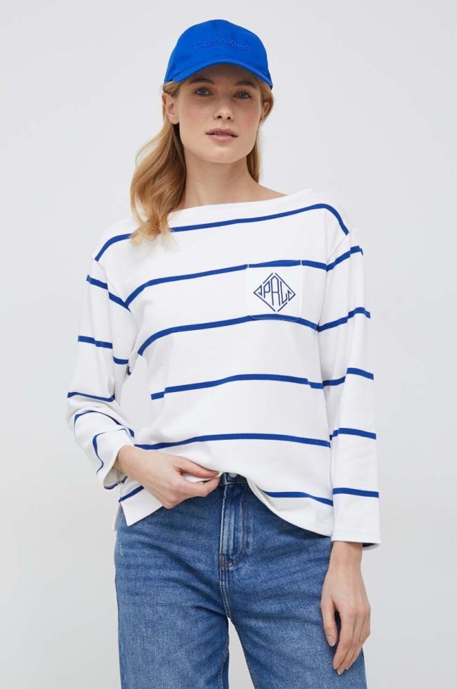 Бавовняний лонгслів Polo Ralph Lauren колір білий (3077332)