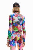 Лонгслів Desigual жіночий півгольф колір барвистий (2960659)