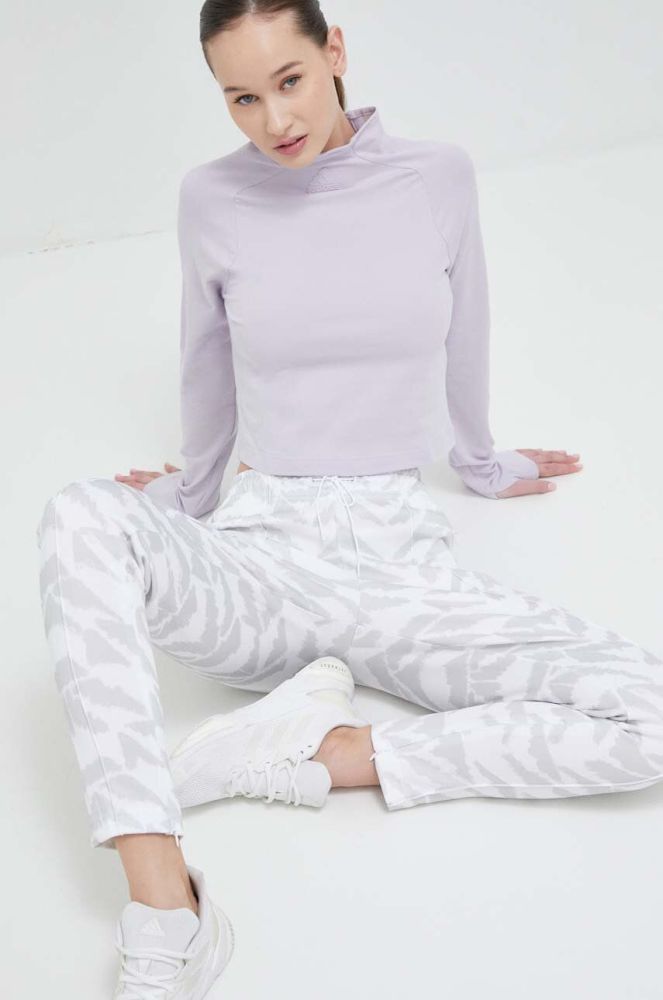 Лонгслів adidas жіночий колір фіолетовий півгольф (3131515)