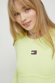 Лонгслів Tommy Jeans жіночий колір зелений (2979617)