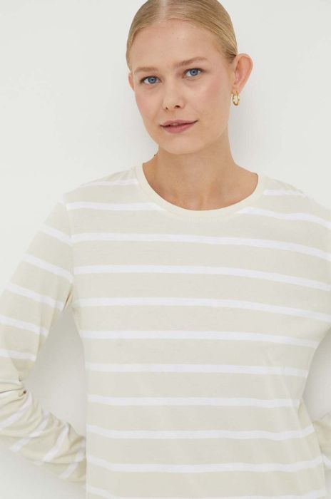 Бавовняний лонгслів Lovechild колір бежевий (3227234)