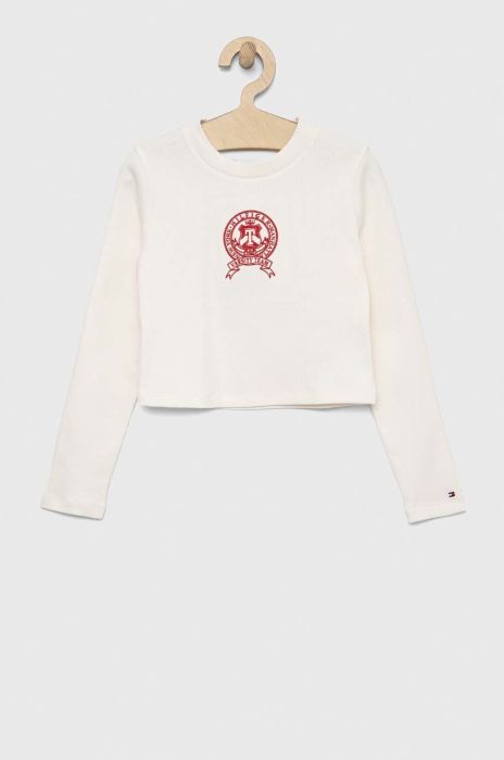 Дитячий лонгслів Tommy Hilfiger колір бежевий (2885241)
