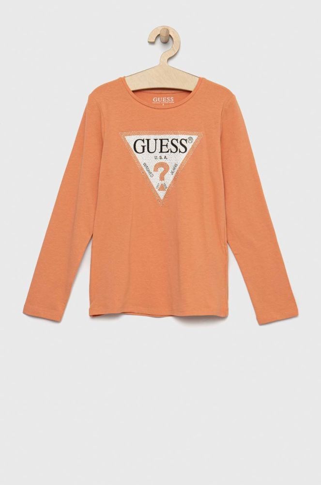 Дитячий лонгслів Guess колір помаранчевий (2902064)