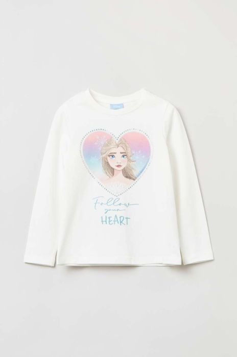 Дитячий лонгслів OVS колір білий (3043811) Дитячий лонгслів OVS колір білий (3043811)