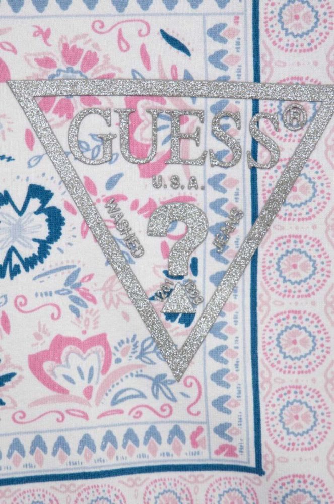 Дитяча бавовняна кофта Guess колір рожевий візерунок (3003694) фото 3
